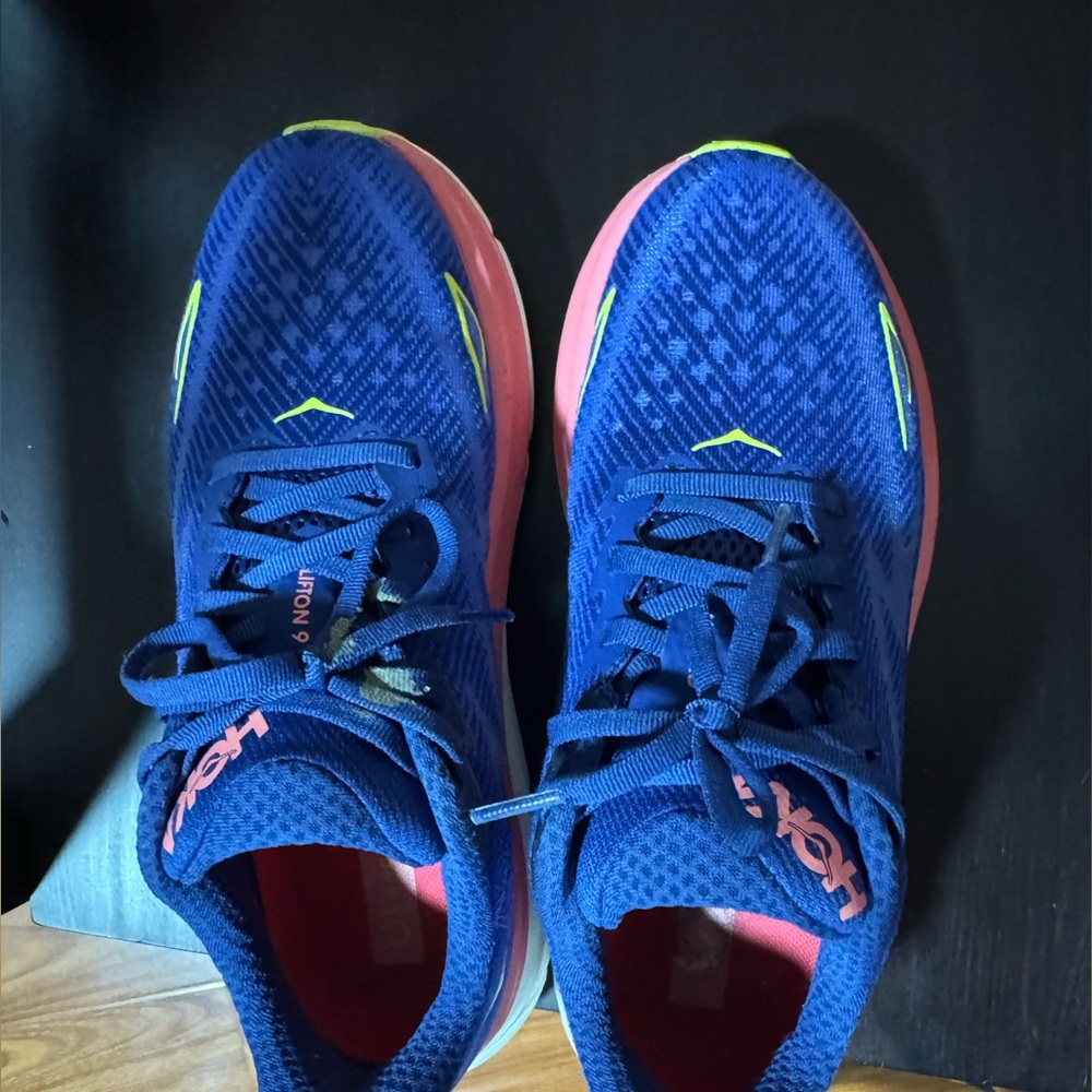 Hoka Clifton 9 Blue and Pink Women's Sneakers